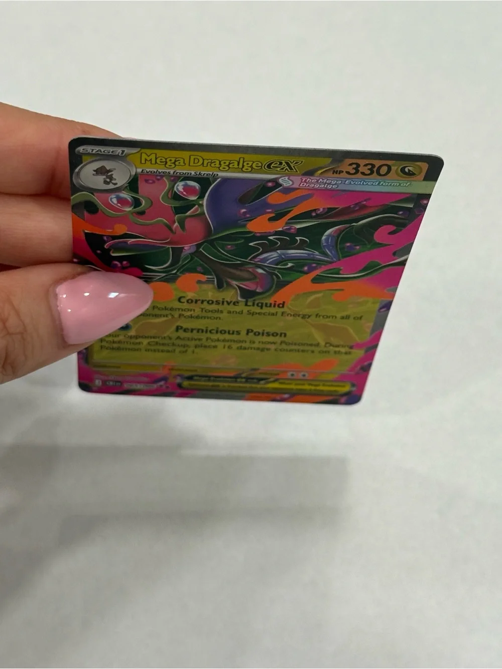 2026 Pokemon Mega Dragalge EX Holographic Card 065/086 Double Rare Chaos Rising